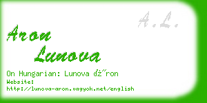 aron lunova business card